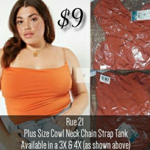 Cowl Neck Gold Chain Strap Tank